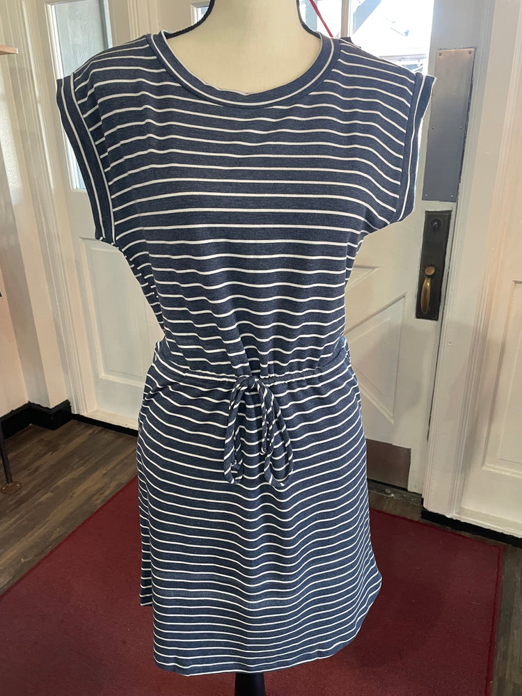 Striped Navy Dress w/ Pockets