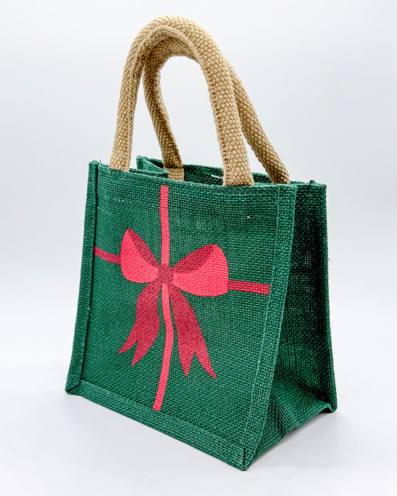 Christmas Bow - Petite Gift Tote