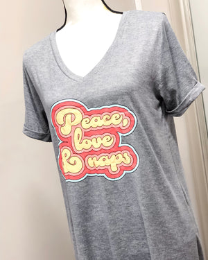 Peace Love and Naps - Let Me Sleep Shirt