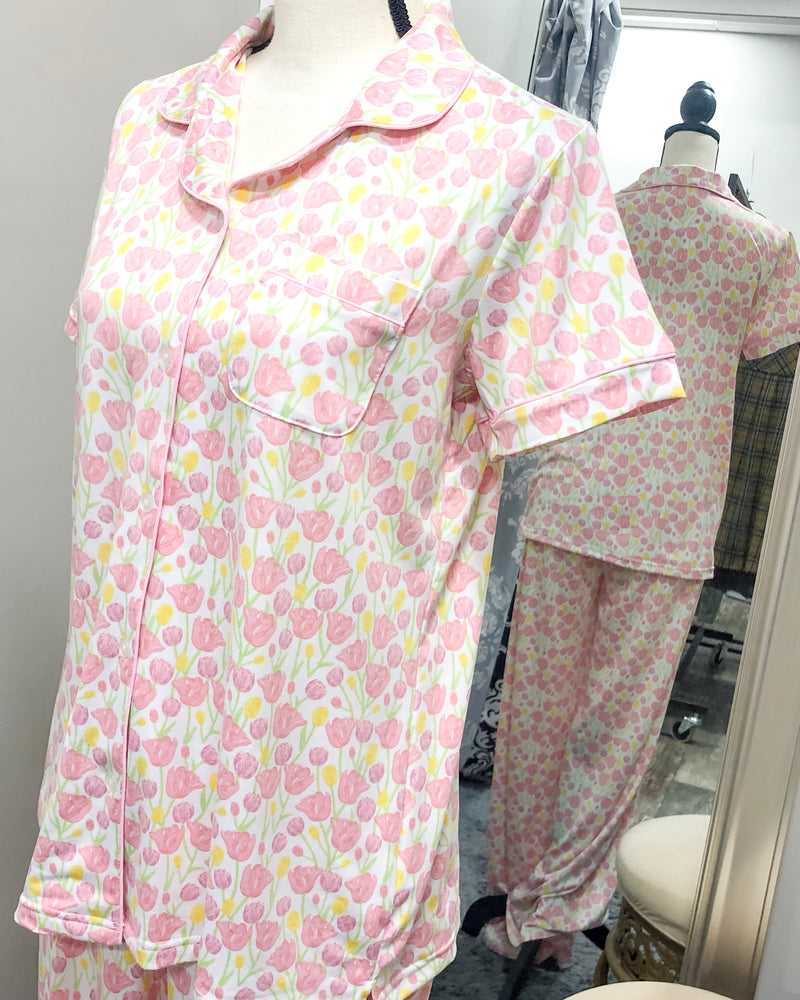 Tulip Fields - Button Up Sleep Shirt