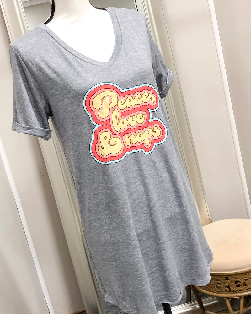 Peace Love and Naps - Let Me Sleep Shirt