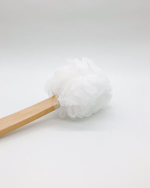 Bath Pouf Shower Brush - White