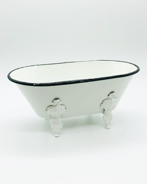 Black & White Enamel Medium Bathtub