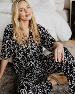 Black & White Bows Pajama Pants Set