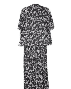 Black & White Bows Pajama Pants Set