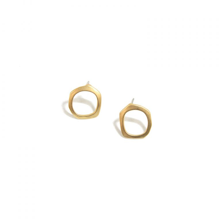
            
                Load image into Gallery viewer, Gold Post Organic Circle Earring
            
        