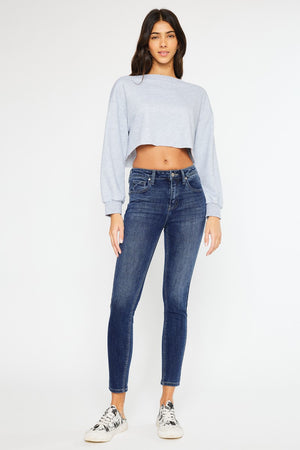 Rochelle High Rise Super Skinny Fleece Jeans - Dark Wash