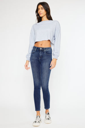 Rochelle High Rise Super Skinny Fleece Jeans - Dark Wash