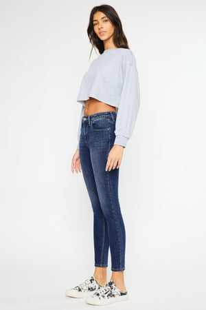 Rochelle High Rise Super Skinny Fleece Jeans - Dark Wash