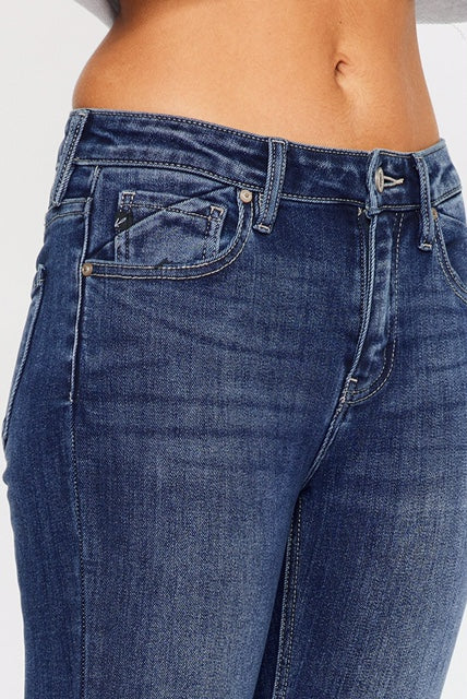 Rochelle High Rise Super Skinny Fleece Jeans - Dark Wash