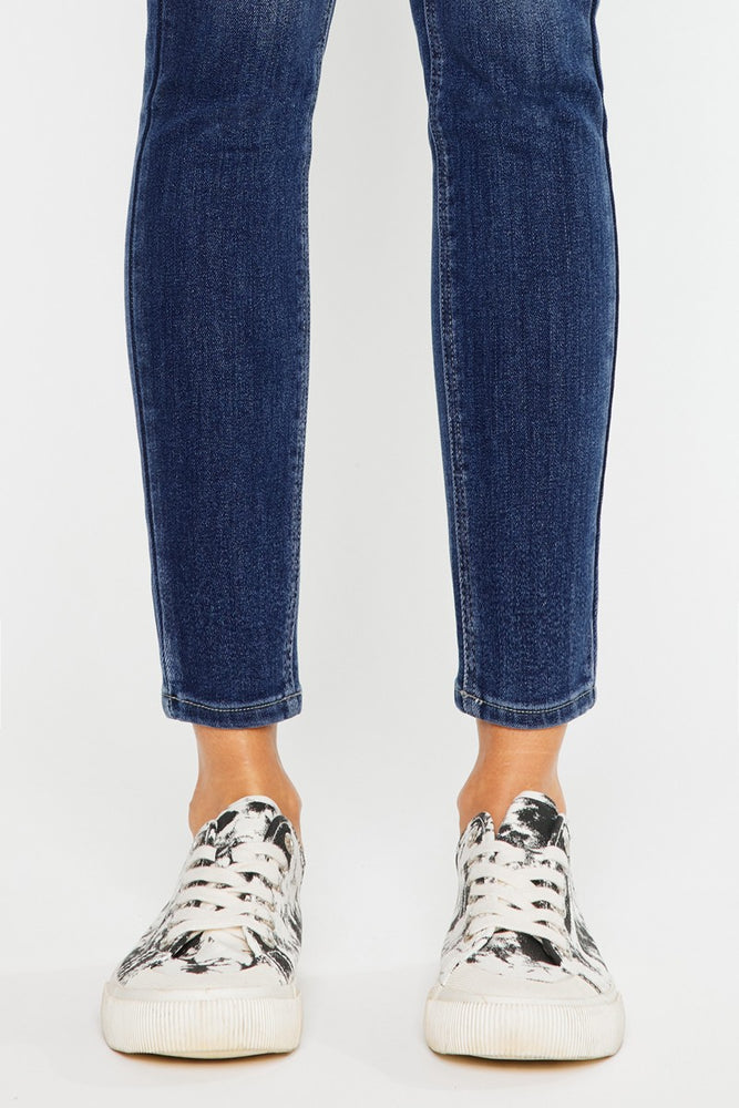 Rochelle High Rise Super Skinny Fleece Jeans - Dark Wash