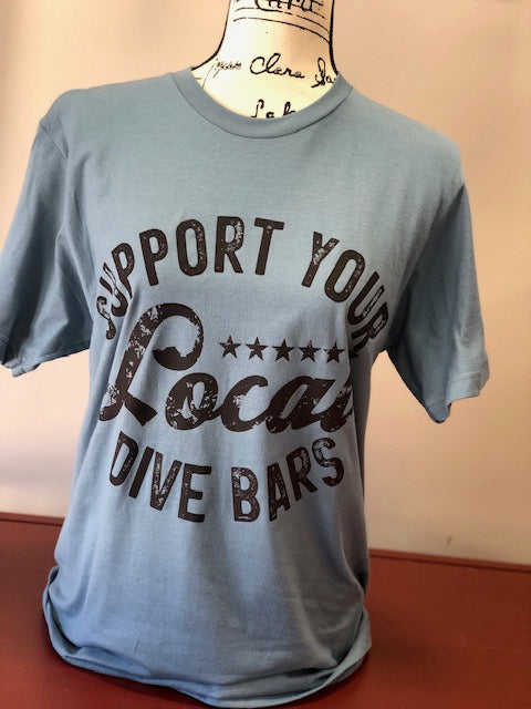 Support Local Dive Bars Graphic Tee - Coral