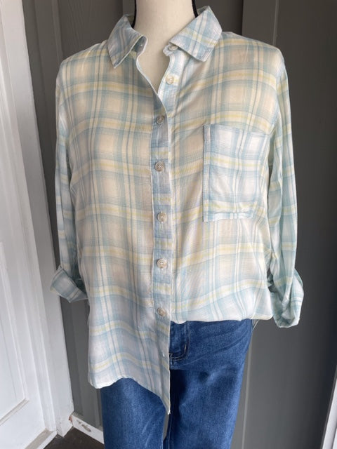 Button Up Spring Flannel - Ivory Multi