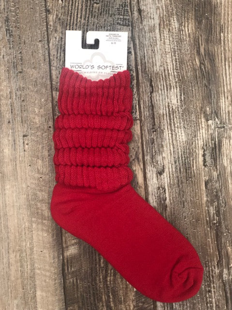 World's Softest Socks - Red Slouch