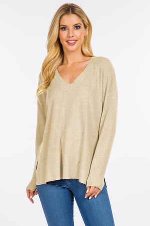 
            
                Load image into Gallery viewer, Waffle Knit Pullover - Heather Cashew
            
        