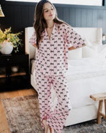 Pink & Black Mini Bows Pajama Pants Set