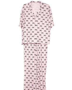 Pink & Black Mini Bows Pajama Pants Set