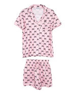 Pink & Black Mini Bows PJ Shorts Set