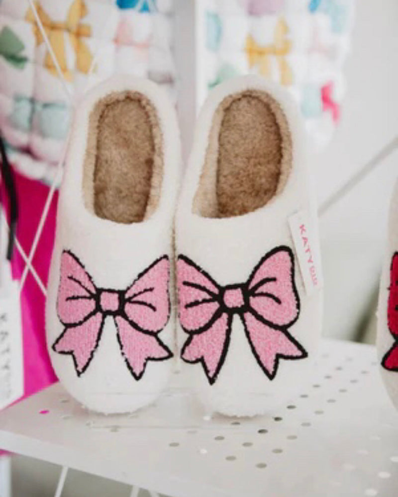 Light Pink Bow Slippers
