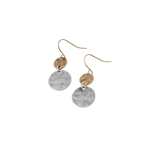 Silver & Gold Hammered Disc Earring