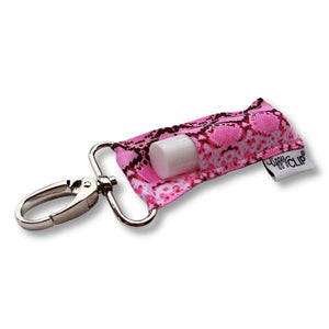 
            
                Load image into Gallery viewer, Snakeskin on Pink LippyClip® Lip Balm Holder
            
        