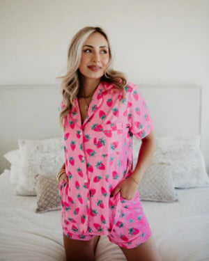 Pink Strawberry PJ Loungewear Set