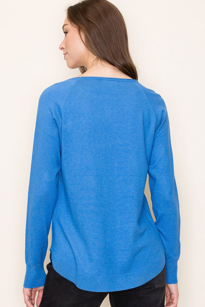 
            
                Load image into Gallery viewer, Basic Boat Neck Pullover Sweater - Cobalt
            
        