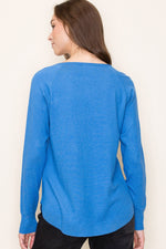 Basic Boat Neck Pullover Sweater - Cobalt
