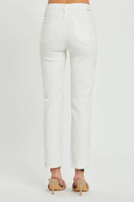 Mid Rise Tummy Control Jeans- White