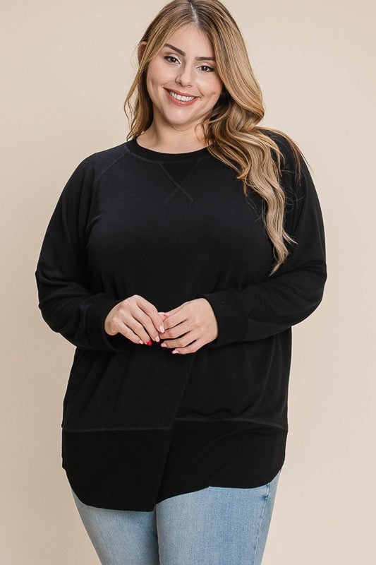 
            
                Load image into Gallery viewer, Happy Days Knit Pullover PLUS - Black
            
        