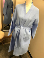 Waffle Kimono Long Robe - Serenity Blue