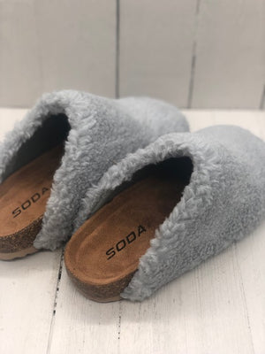 
            
                Load image into Gallery viewer, Grey - Cork Bottom Slippers
            
        