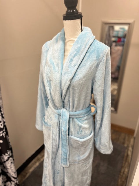 Sky Blue Plush Robe