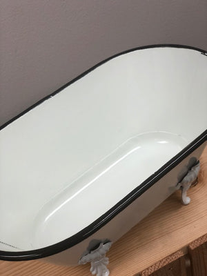 Black & White Enamel Large Bathtub