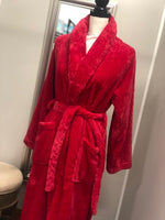 Plush Robe - Red Zig Zag