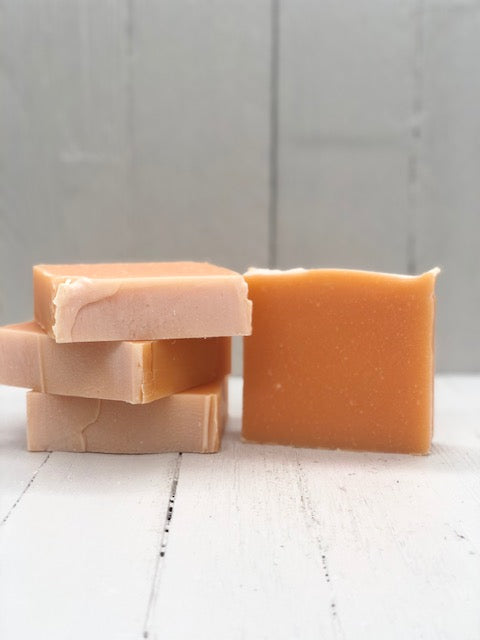 An orange soap bar.