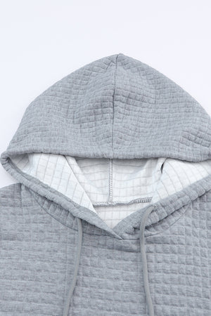 
            
                Load image into Gallery viewer, Ariel Quilted Drawstring Hoodie - Grey
            
        