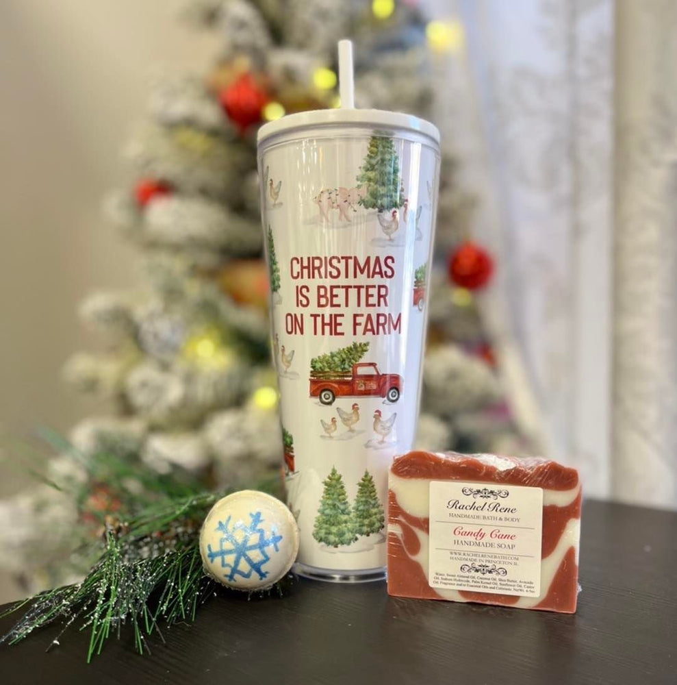 Red Truck & Tree Straw Tumbler
